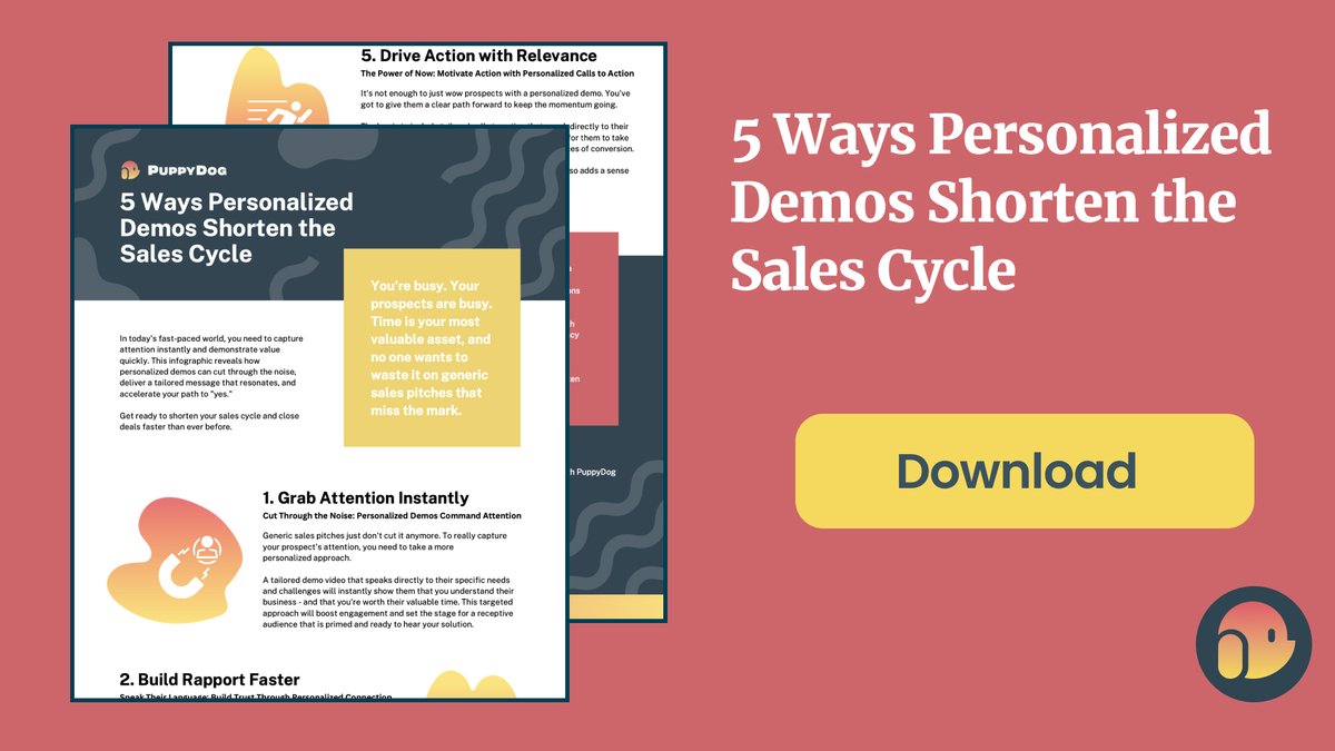 Free infographic download: '5 Ways Personalized Demos Shorten the Sales Cycle'.  It shows how tailored demos can revolutionize your sales process. blog.puppydog.io/blog/5-ways-pe…