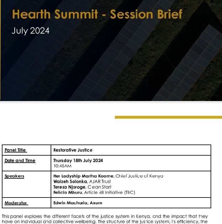 48Article's tweet image. A48 is pleased to join discussions on  Restorative Justice at the Hearth Summit with the Chief Justice of Kenya. Raising the voices of womn with disabilities