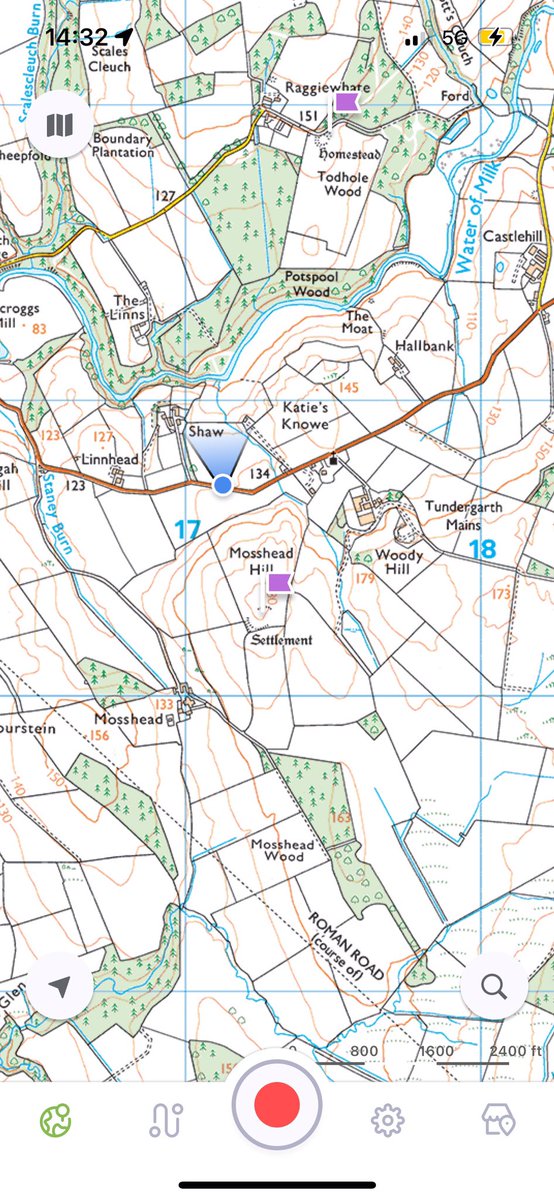 silverhills64's tweet image. My contribution to the best day of the week - Mosshead #fort and settlement near Lockerbie. A #contour #partialbivallate fort  standing at 170m, with one entrance and one ditch (though now heavily quarried). 
#HillfortsWednesday