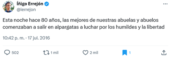perezreverte's tweet photo. Mañana hará 88 años de cuando los mejores de los abuelos y abuelas de @ierrejon salieron en alpargatas (los zapatos eran de fascistas) a luchar por los humildes y la libertad. Lamento que excluya a mi padre y mi tío Lorenzo, soldados de la República, que combatieron con botas. https://t.co/Tdf9K9eA9C