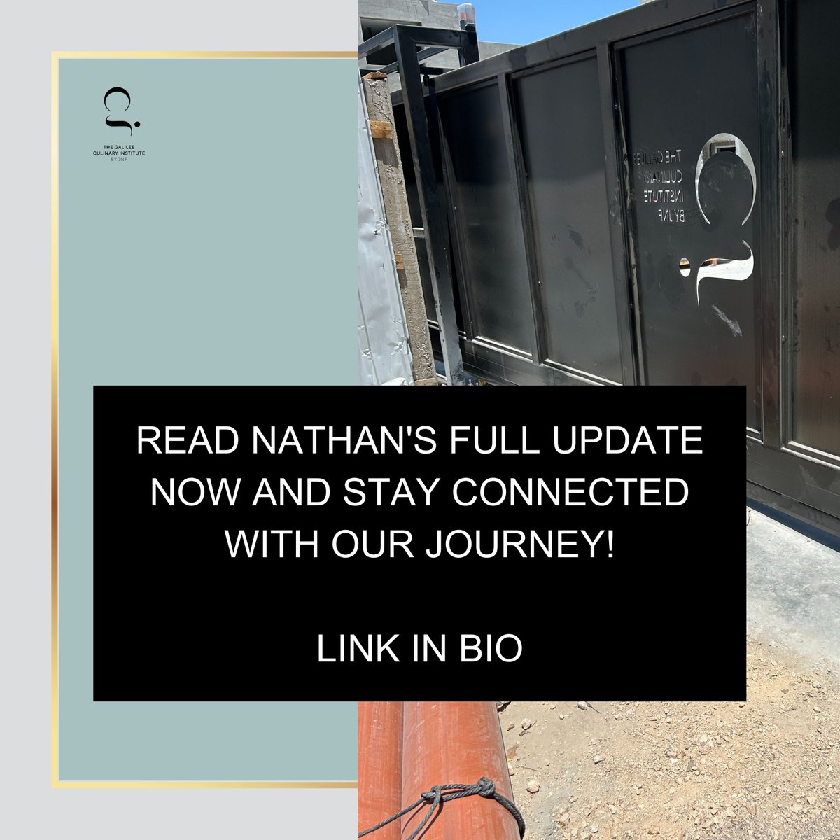 Stay informed and inspired! 🌟 Read the latest update from Nathan in the July Newsletter: "Summer Progress Amidst Uncertainty." Discover how the Galilee Culinary Institute is pushing forward despite challenges.
🔗us10.campaign-archive.com/?u=42e3bb9771d…