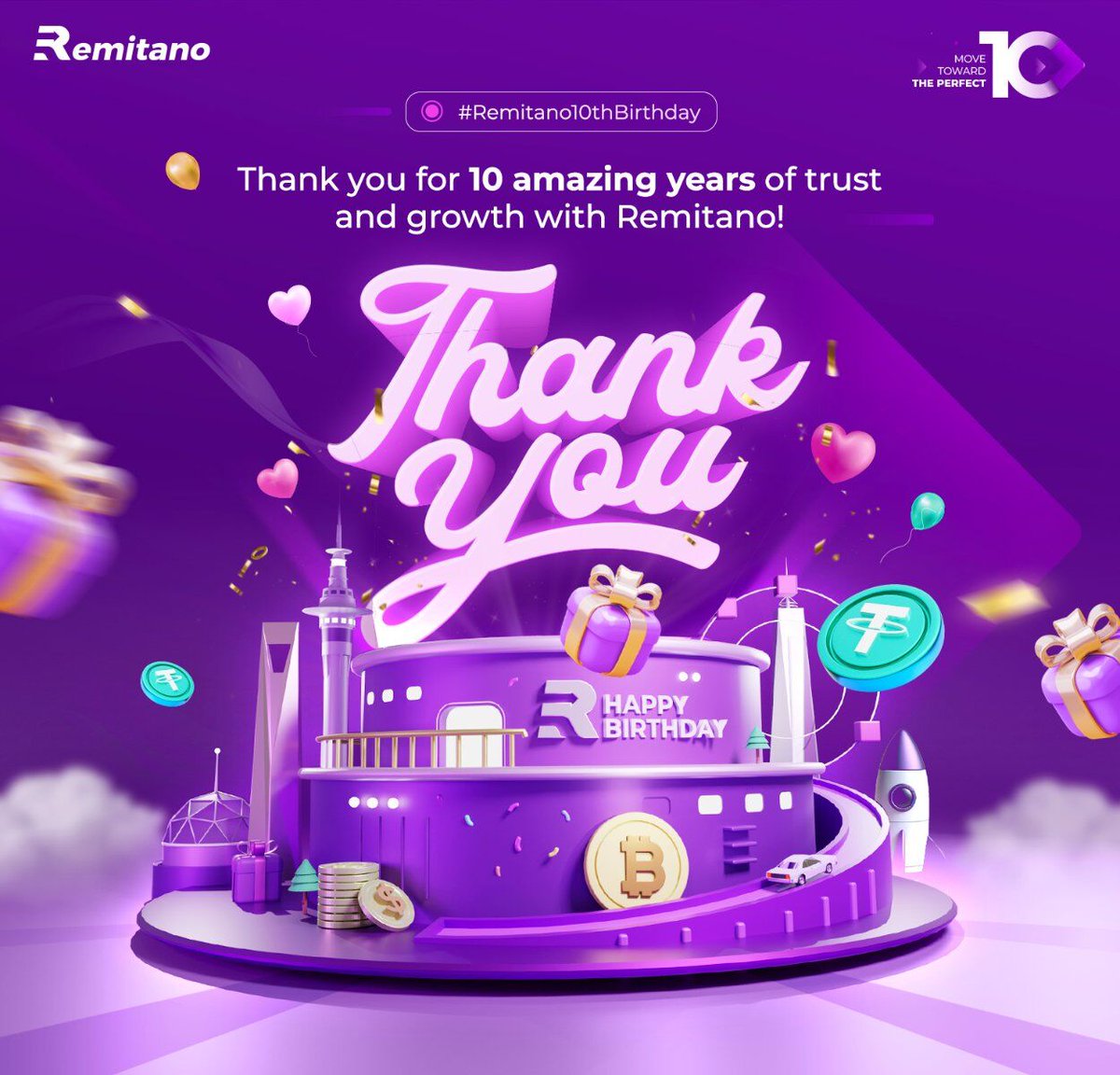 remitanoglobal's tweet photo. 🎉 Thanks for joining us 🎉 

📷 A huge thank you to everyone who's joined our birthday countdown. Your support means everything to Remitano!  

But the party’s just getting started! 📷📷#Remitano10thBirthday✨ https://t.co/gVjO0QLjx1