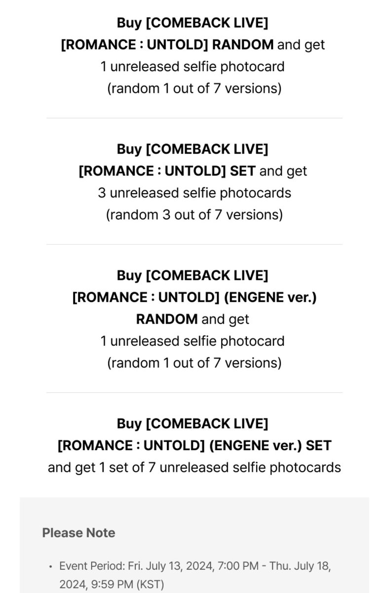bored_tita's tweet photo. #boredtita_PHGO
✨ ENHYPEN’s
ROMANCE: UNTOLD✨

Engene ver. Random: ₱720
Engene ver. SET: ₱5,000
Regular Random: ₱1,050
Regular SET: ₱3130

📌300 DP per album as you order
Rem. Bal. on 8/15
📌NETA
📌Comeback Live POB

Order here➡️ https://t.co/HKHa8IRfN6 https://t.co/fEe8bf3dTS