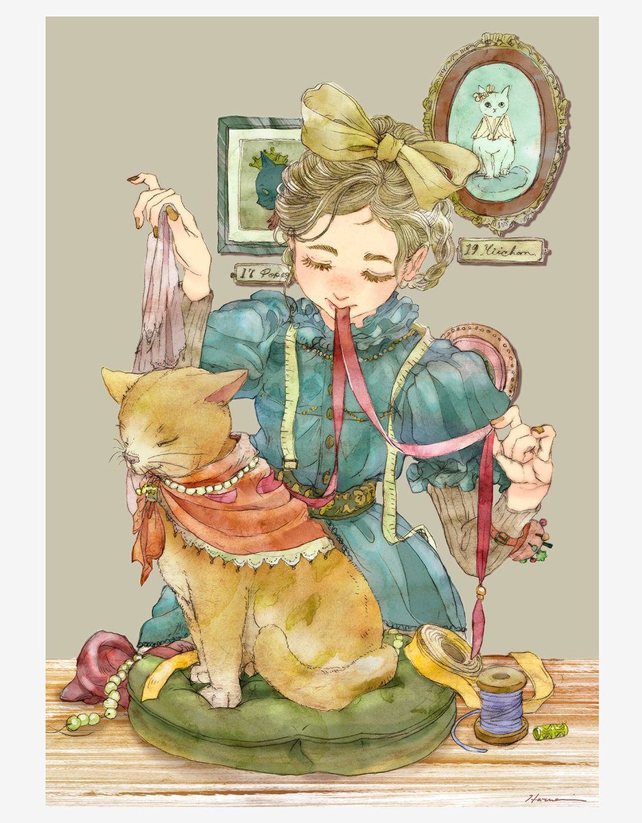 「『オートクチュール』 シャープペンシル/Photoshop/透明水彩」|渡邊 春菜のイラスト