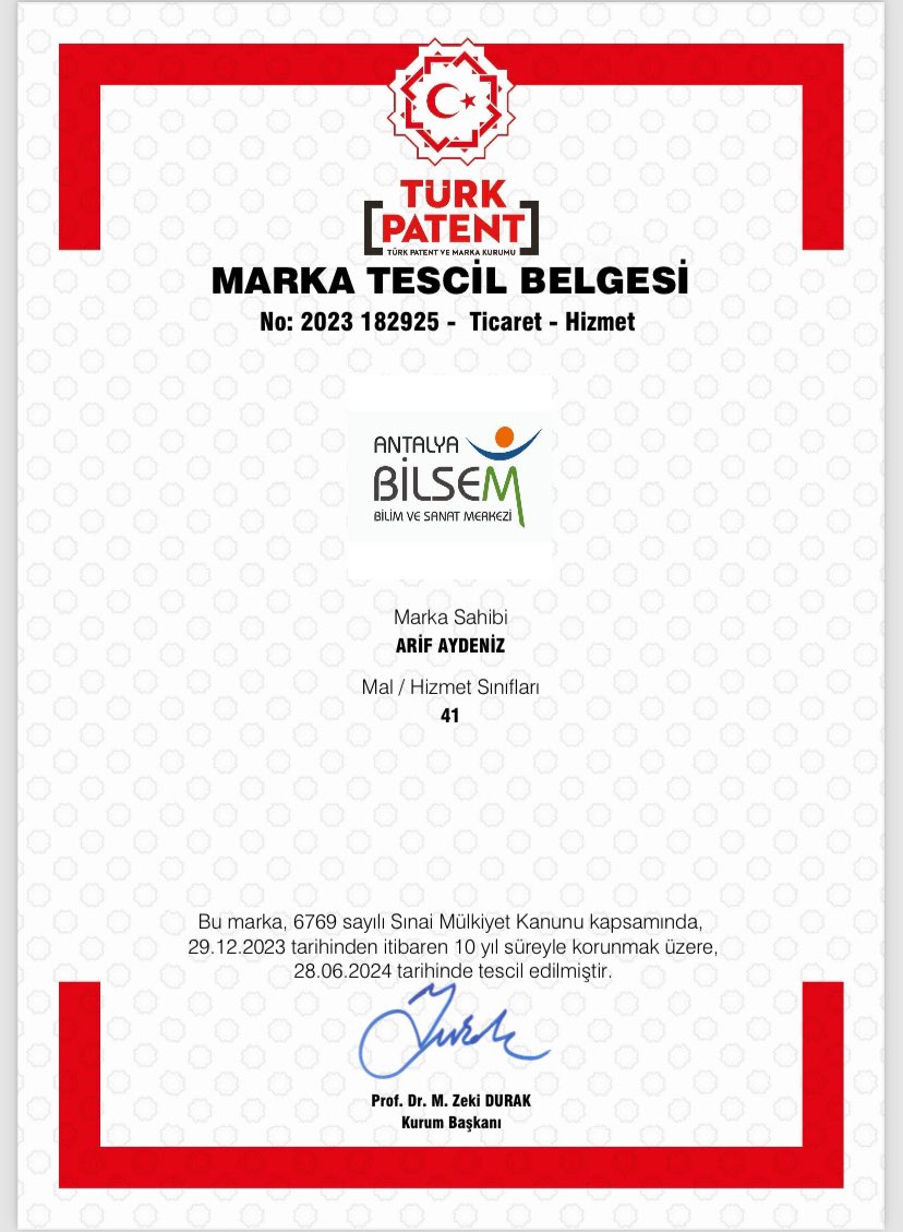 Marka haline gelen kurumumuzun marka tecili de  geldi. Emek veren herkese teşekkür ederim