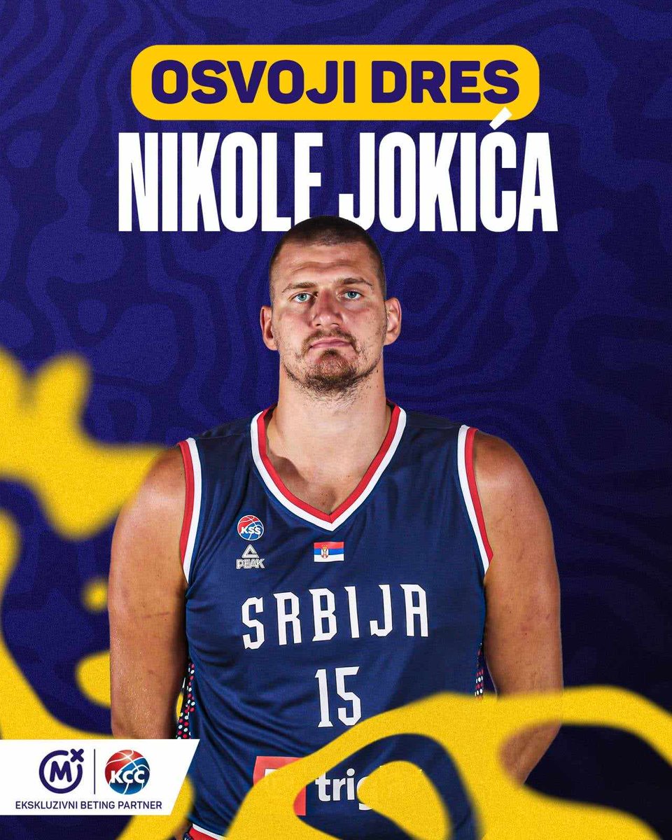 MozzartBet's tweet photo. 🃏Osvoji dres Nikole Jokića 🃏

Sve što je potrebno je da:

• pratiš @MozzartBet ✅

• retvituješ uz quote 🔁

 • prognoziraš koliko poena će Jokić dati protiv Amerikanaca 🇷🇸🏀🇺🇸
 
Posle utakmice ćemo proglasiti jednog srećnog dobitnika. https://t.co/iPTb1nPU4D