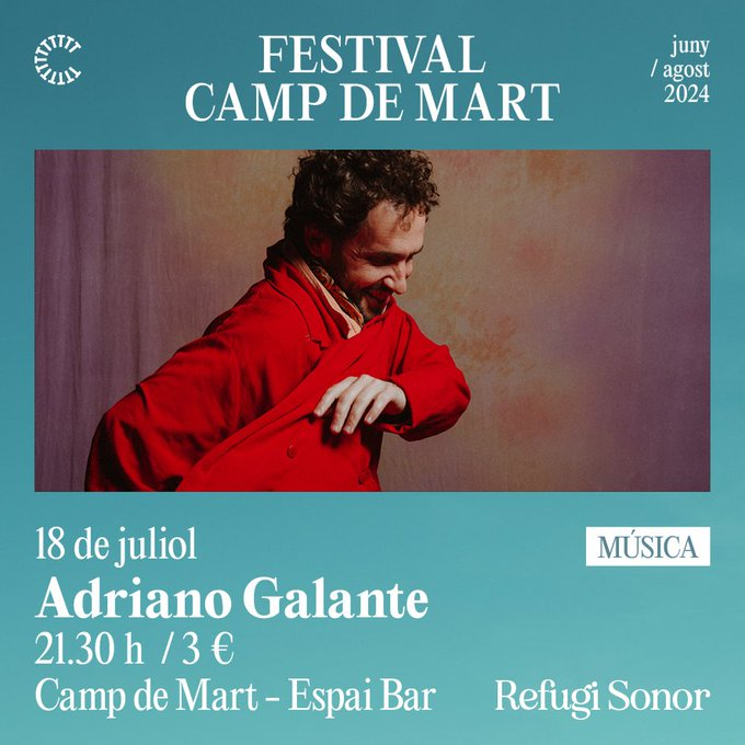 TGNcultura's tweet photo. #RefugiSonor |🎶Adriano Galante

➡️'Toda una alegria' (Halley Records, 2023) és el primer disc en solitari d'Adriano Galante

📌18/7 21.30 h
📍Espai Bar - Teatre Auditori Camp de Mart
🎫 3 € a https://t.co/R0Ni5uele4 
ℹ️https://t.co/w5d5KKQpy6 https://t.co/XV5VTW1FTB
