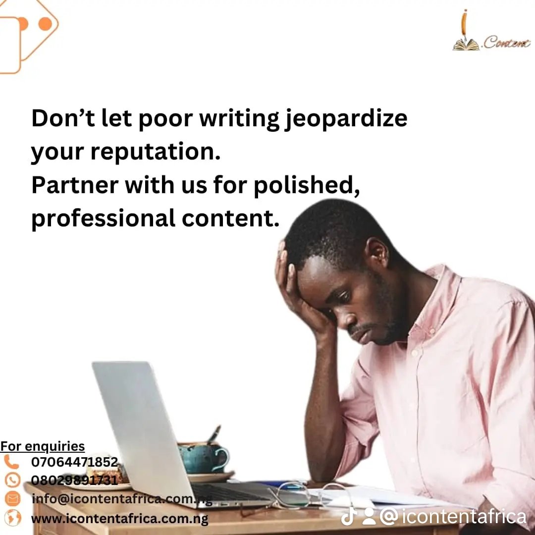 icontentafrica's tweet image. Are you tired of seeing your hard-earned reputation at risk because of subpar writing? 

Let&apos;s take the stress of writing off your hands.

To begin, send us a DM.

#bookwritingservice #writingservice #ghostwritingservice