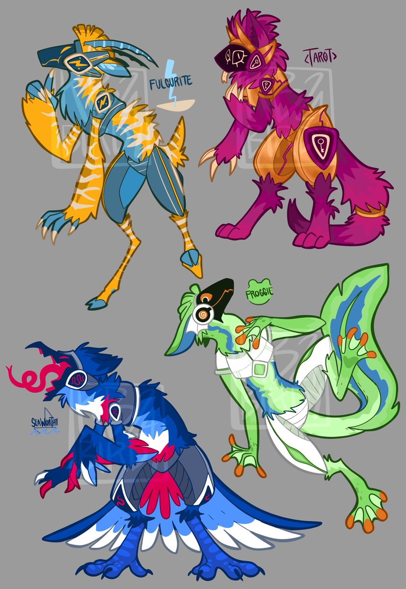 Rivet_theProto's tweet photo. Super cool Protogen adopts!
Fulgurite • Tarot • Seaworthy • Froggie
Prices are $75 each or $130 which includes a chibi or plushie art commission (examples below)
#protogenadopts #protogens #protogenadopt https://t.co/bcncf89goS