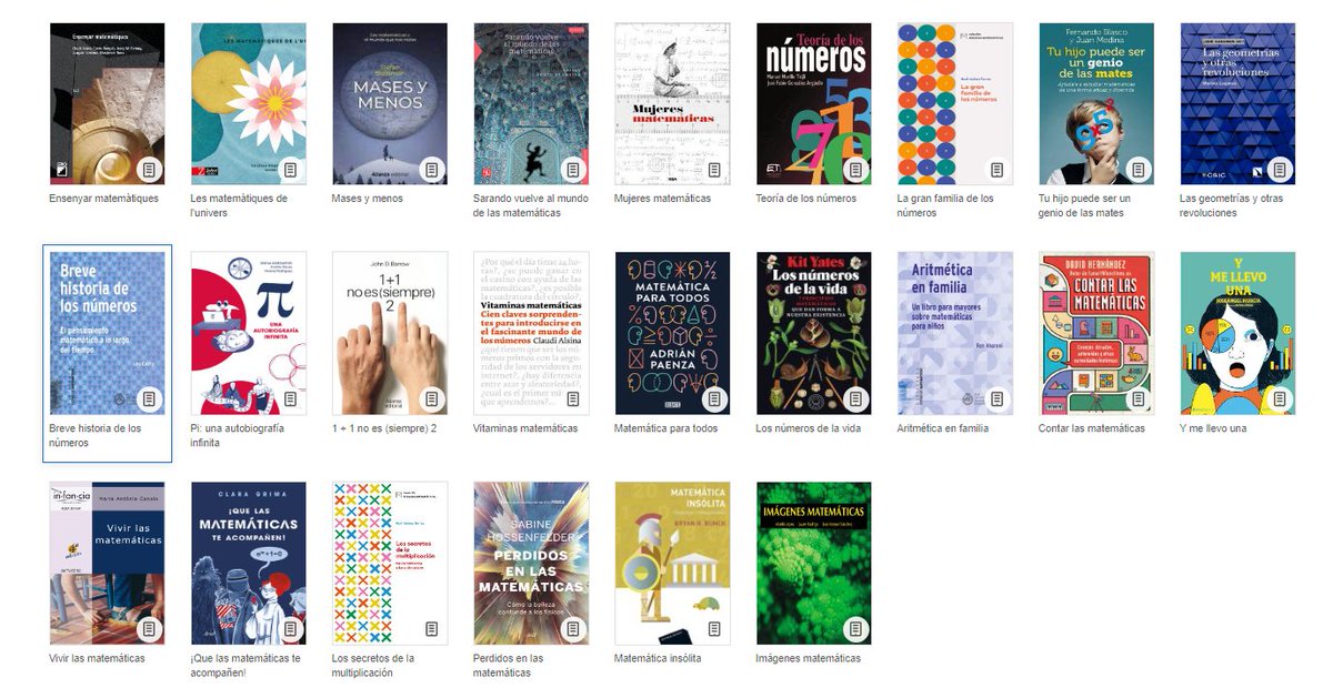 lluismora's tweet photo. A la biblioteca digital (E-Biblio) podeu accedir digitalment a molts llibres, també de Matemàtiques. En la imatge alguns exemples.
Per accedir només cal estar donat d'alta al servei de Biblioteques.
https://t.co/CZP9eXBBy8 https://t.co/Jj1t4H9zIt