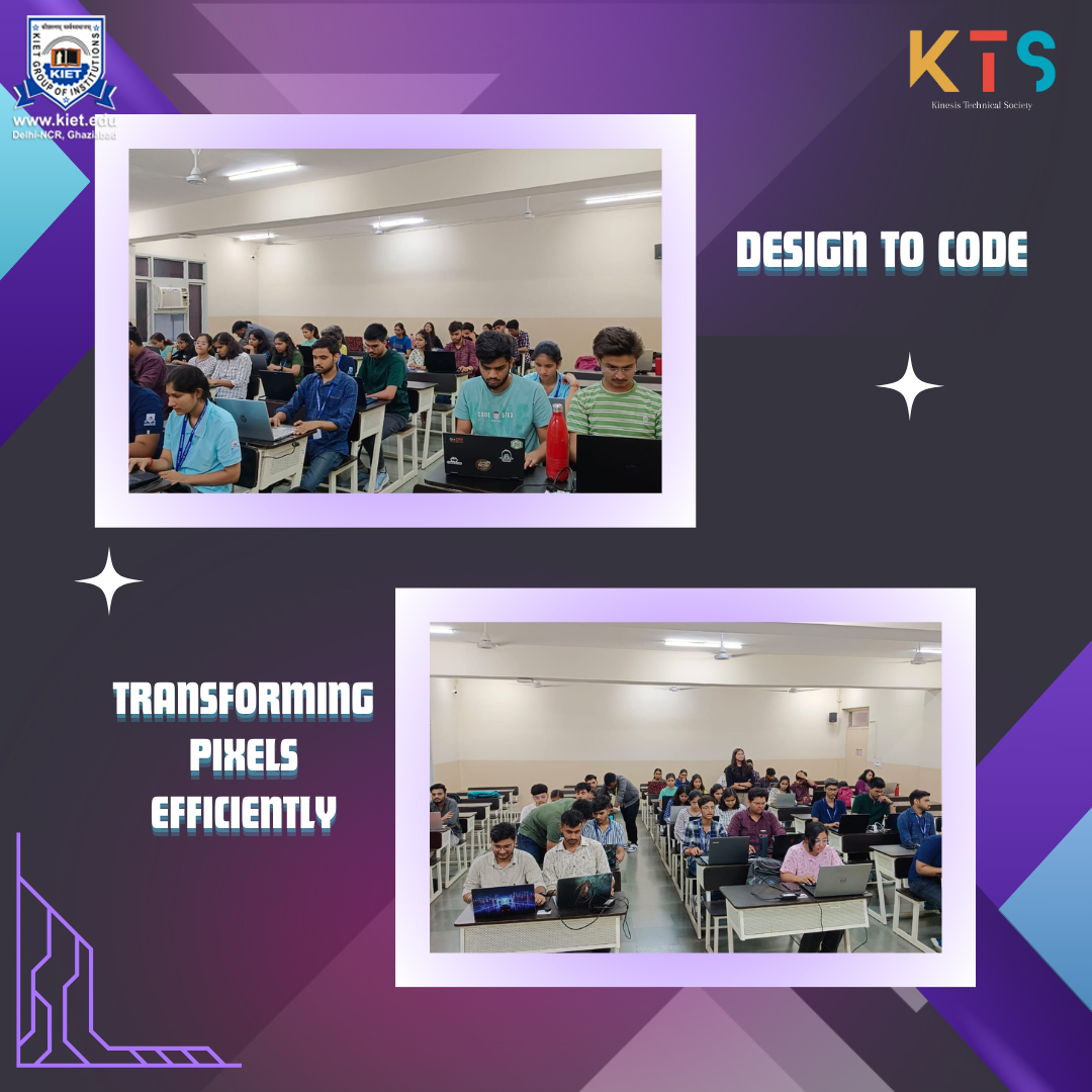 Kiet_edu's tweet photo. From July 1, to July 3, #Kinesis_Technical_Society, CS Department organized #workshop “Pixel to Code: A Portfolio Creation Adventure."

#kiet_group_of_institutions #KIETGZB #KIET #AKTU #AICTE  #TopEngineeringColleges #BestEngineeringCollege #DesignToDeployment #CreativeCoding https://t.co/68lmZR3uRC