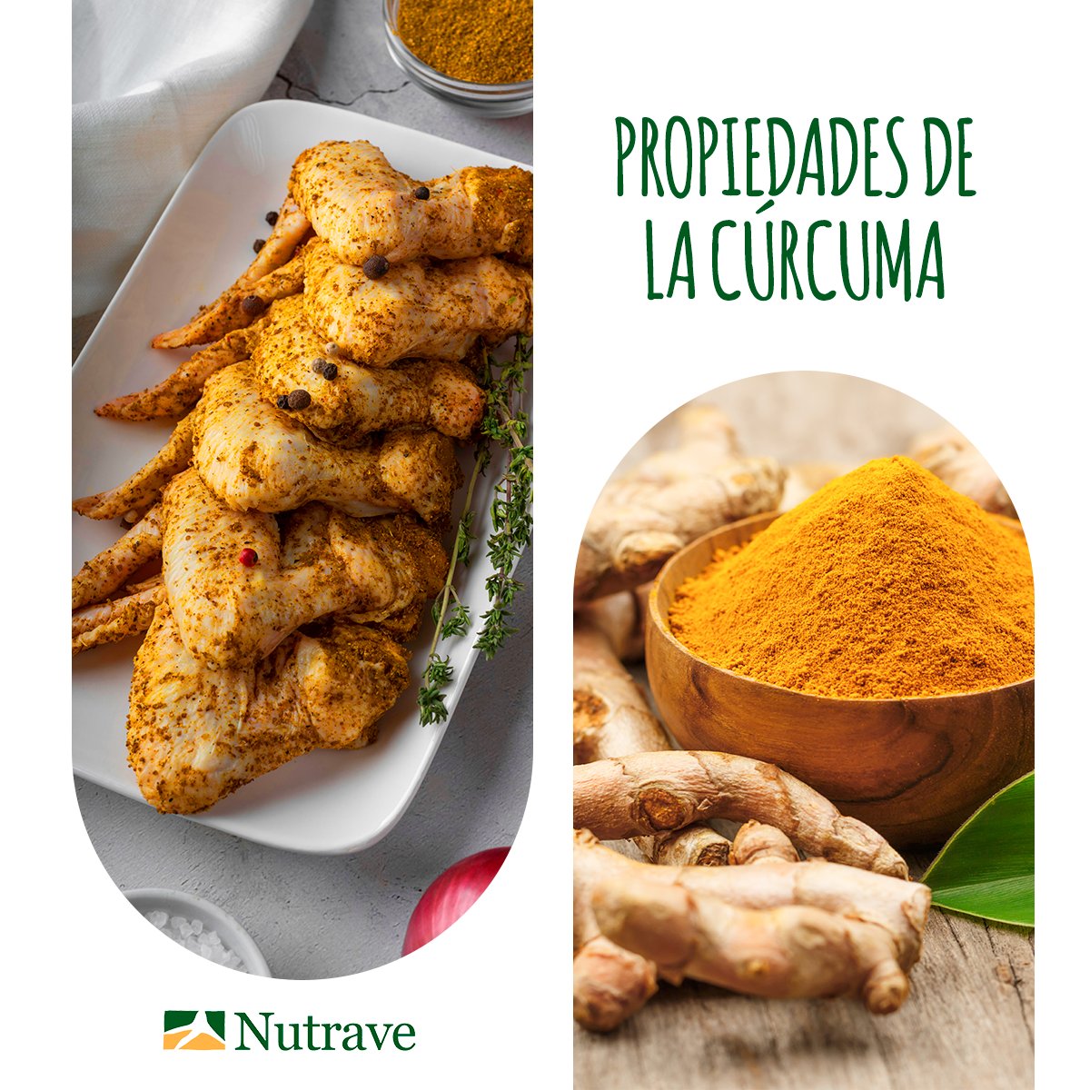 Nutrave_sa's tweet image. ✨¡Descubre el poder de la #cúrcuma! Esta raíz amarilla no solo es una especia deliciosa, también tiene increíbles propiedades:

✅ Antiinflamatorio natural
✅ Antioxidante potente
✅ Mejora la digestión
✅ Refuerza el sistema inmunológico

🧡¡Un tesoro para tu salud y bienestar!