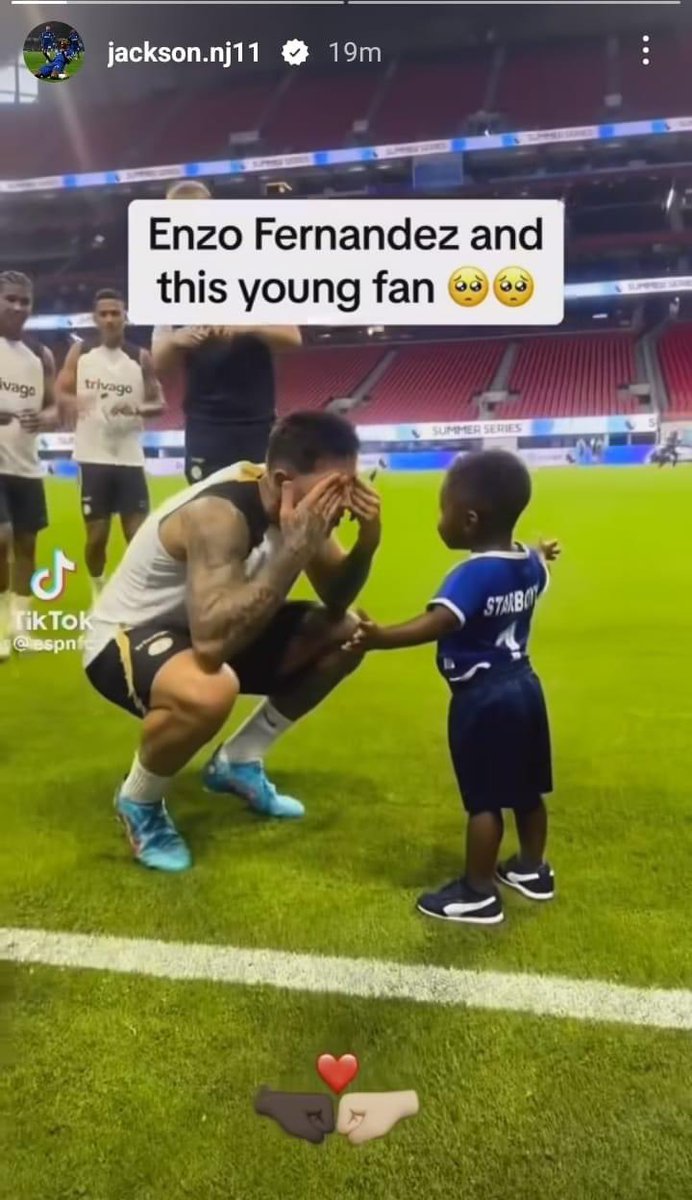 Jayblaqp's tweet photo. Jackson on instagram showing support for Enzo Fernandez after he apologized . Guys Enzo is our player did apologize so let’s back him 💪 
#CFC https://t.co/roM15twx65