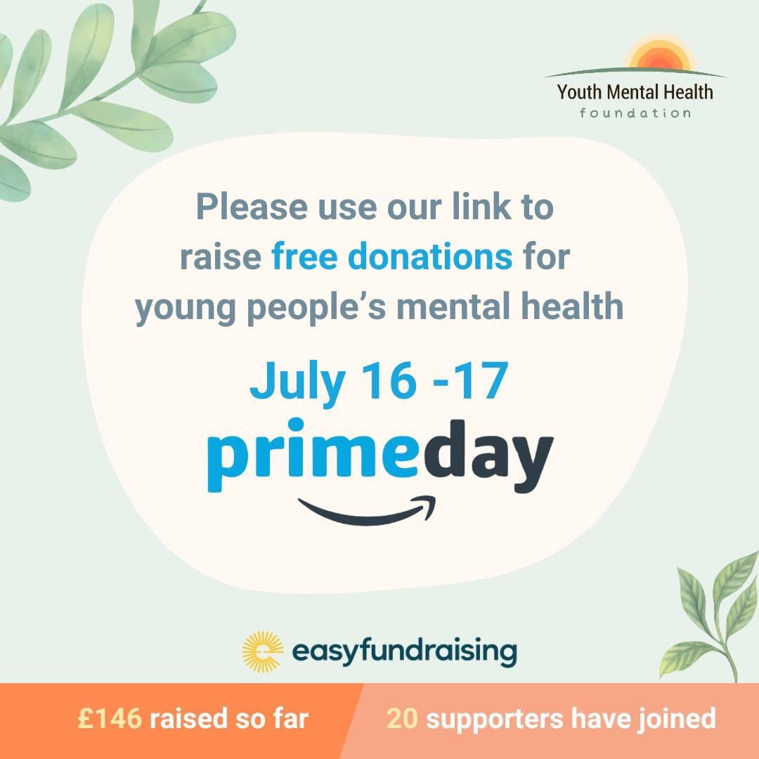 Today is the last day of Amazon Prime Day donations! If you shop via our link, we'll receive a donation via EasyFundraising at no extra cost! 🫶

easyfundraising.org.uk/retailer/amazo…

#mentalhealthsupport #mentalhealth #familysupport #teenagers #youngpeople #youthempowerment #amazonprimeday