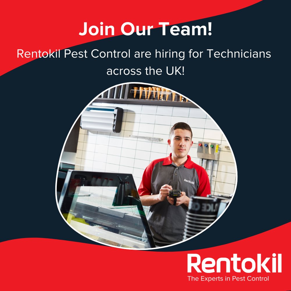 We are hiring for Pest Control Technicians across the UK! If you're looking for a new challenge and thrive on solving bespoke customer problems, this could be the job for you.

Find out more and apply today: jobs.rentokil-initial.co.uk/jobs?q=pest+co…