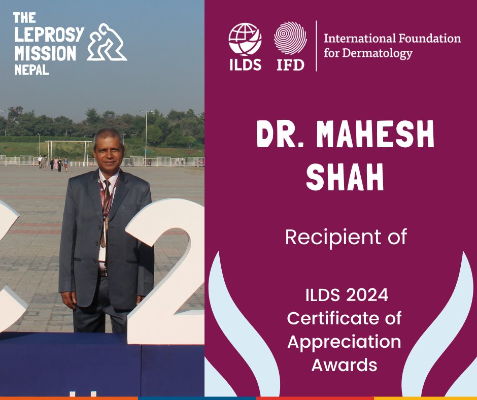 tlmnepal's tweet photo. It gives us immense pleasure to share that our Acting Medical Director of Anandaban Hospital, Dr. Mahesh Shah has been awarded with the @ILDSDerm 2024 Certificate of Appreciation Awards. 

Fore more on his life and work: https://t.co/pLCfY0HgQ9 https://t.co/LcvpAqxEPV