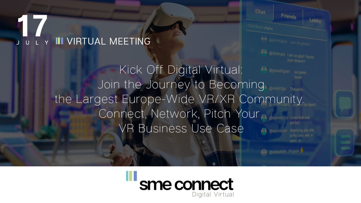 👾🇪🇺 Kick Off Digital Virtual: Becoming the Largest Europe-Wide VR/XR Network - 17 JULY 12:30 PM CET. Hop on board to discuss the latest trends in VR and AR, pitch your own VR Business Use Case, and expand your professional network w/ <a href="/hanshoefnagels/">HH</a>, <a href="/footar_co/">FootAR</a> &amp; others.
