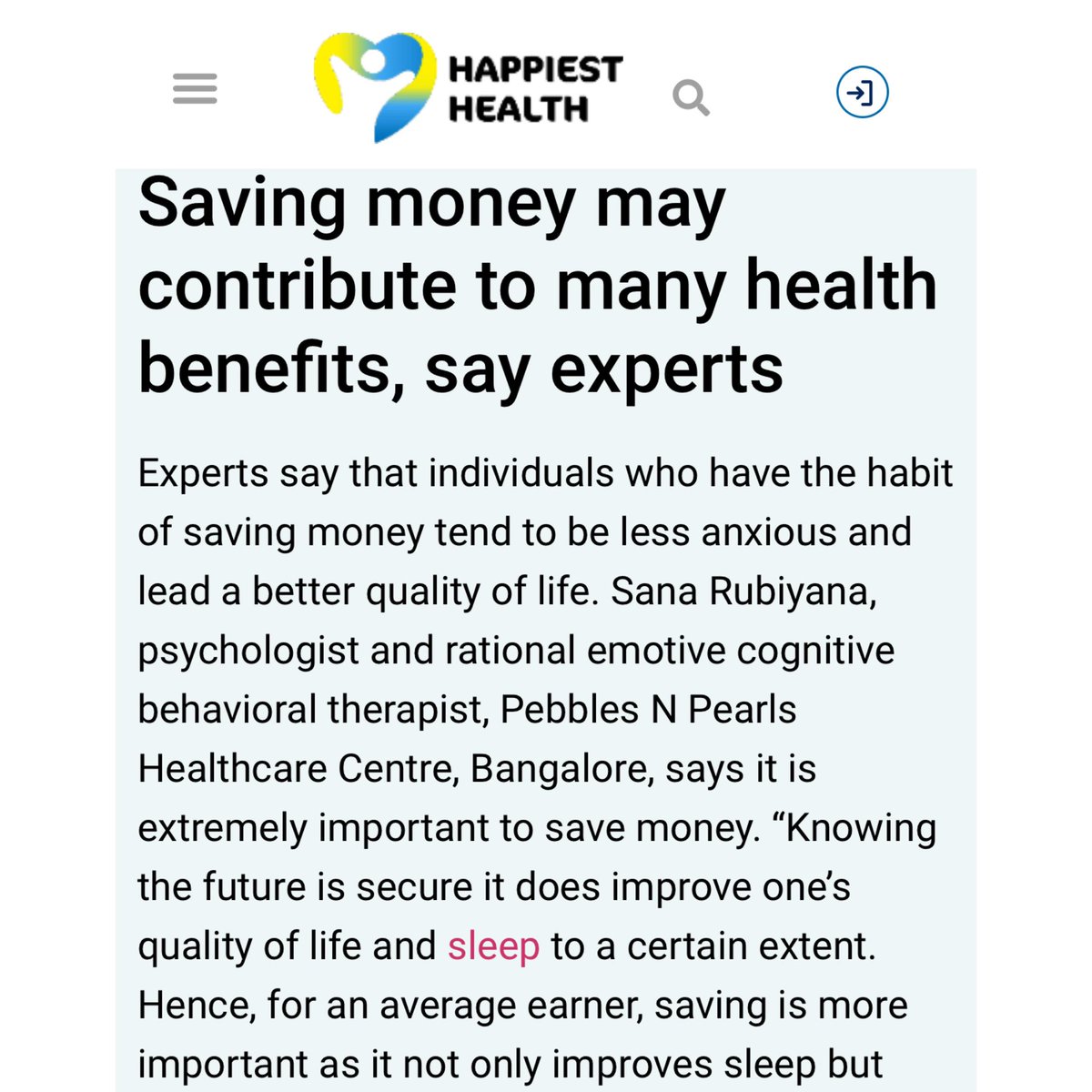 SRubiyana's tweet photo. Quoted on Happiesthealth “Saving money can help improve sleep”, July 17th 2024.
https://t.co/krSef6Obcm
#savingmoney #financialfreedom #financialstress #financialmanagement #qualityofsleep #anxietyaboutmoney #psychoeducation #happiesthealth #psychologistofindia #therapistofindia https://t.co/WDcLuTiOUp
