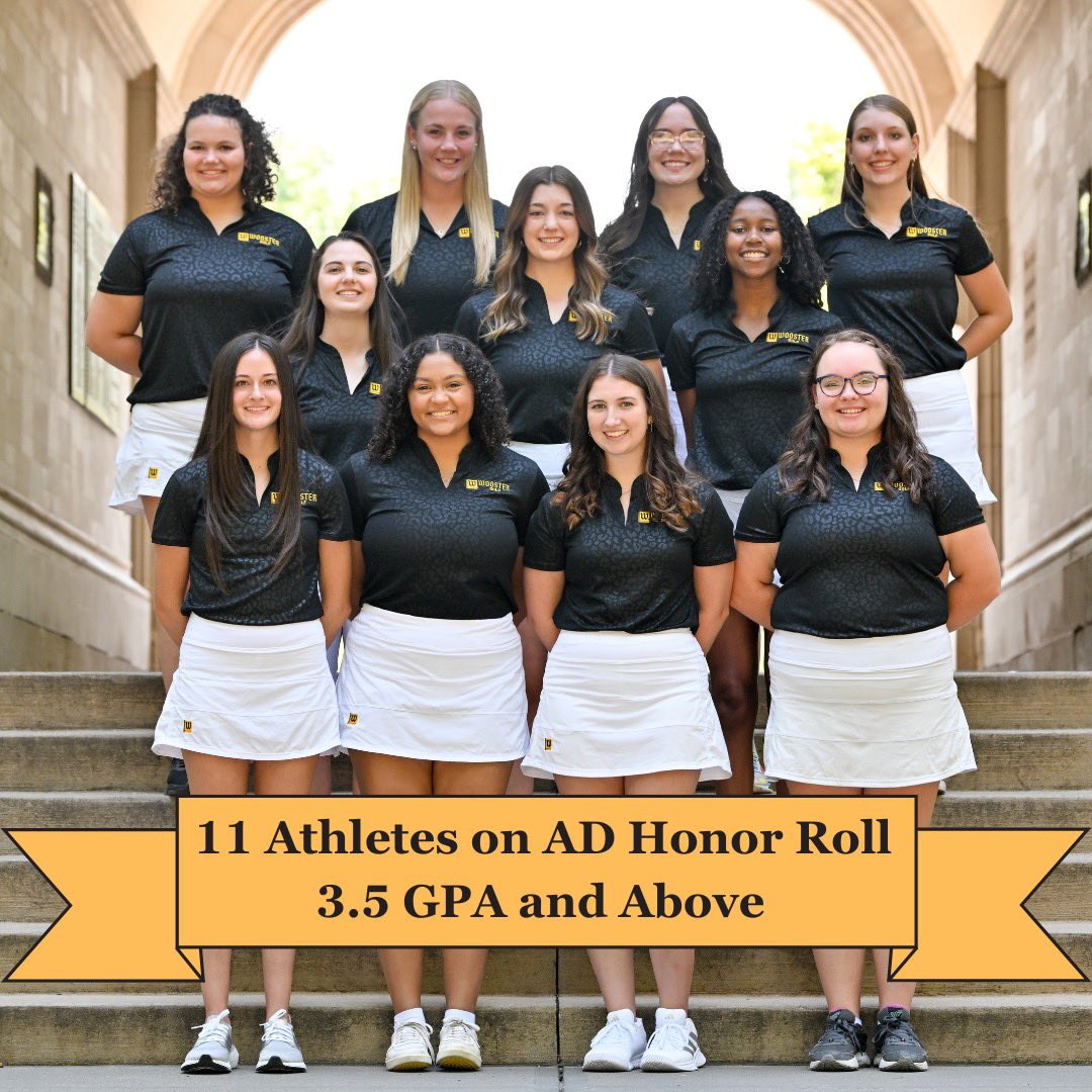 Congratulations to ALL 11 of our athletes for their amazing work on the course and in the classroom. Every athlete made the AD honor roll this semester by achieving at least a 3.5 GPA! Way to go ladies!