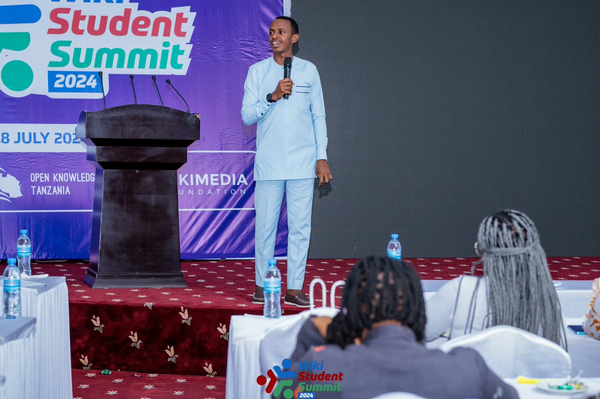 OSKRwanda's tweet photo. Yesterday at the #WikistudentSummit in Arusha, our ED @NdahiroDerrickk  shared lessons from Rwanda's new Wikiclubs, which engage students in creating and sharing knowledge, fostering active participation in the digital knowledge ecosystem. #WikimediaCommunity https://t.co/WDuBLPqD7e