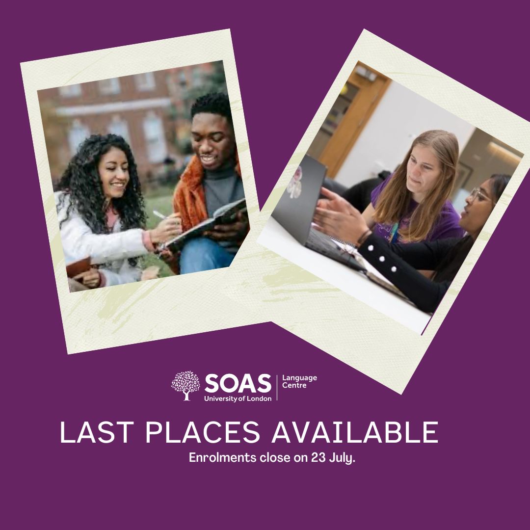 soaslangcentre's tweet photo. Last places are available in Hindi, Swahili Egyptian Arabic and Korean. Link in bio for more! https://t.co/JA4gFusIp8