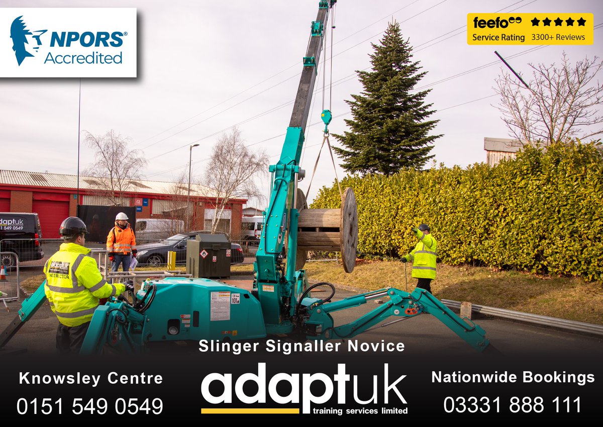AdaptUKTraining's tweet photo. ✅NPORS Slinger Singnaller Training
📆31st July
🕑2 day course
📍Knowsley Training Centre
📲Book now! 0151 549 0549
#slinger #crane #cranelife #safety #safetytips #safetyfirst #buildinghomes #buildinghouses #Liverpool #liverpoolwaters #construction #constructionsite #NPORS https://t.co/1lGGgd0Dm0
