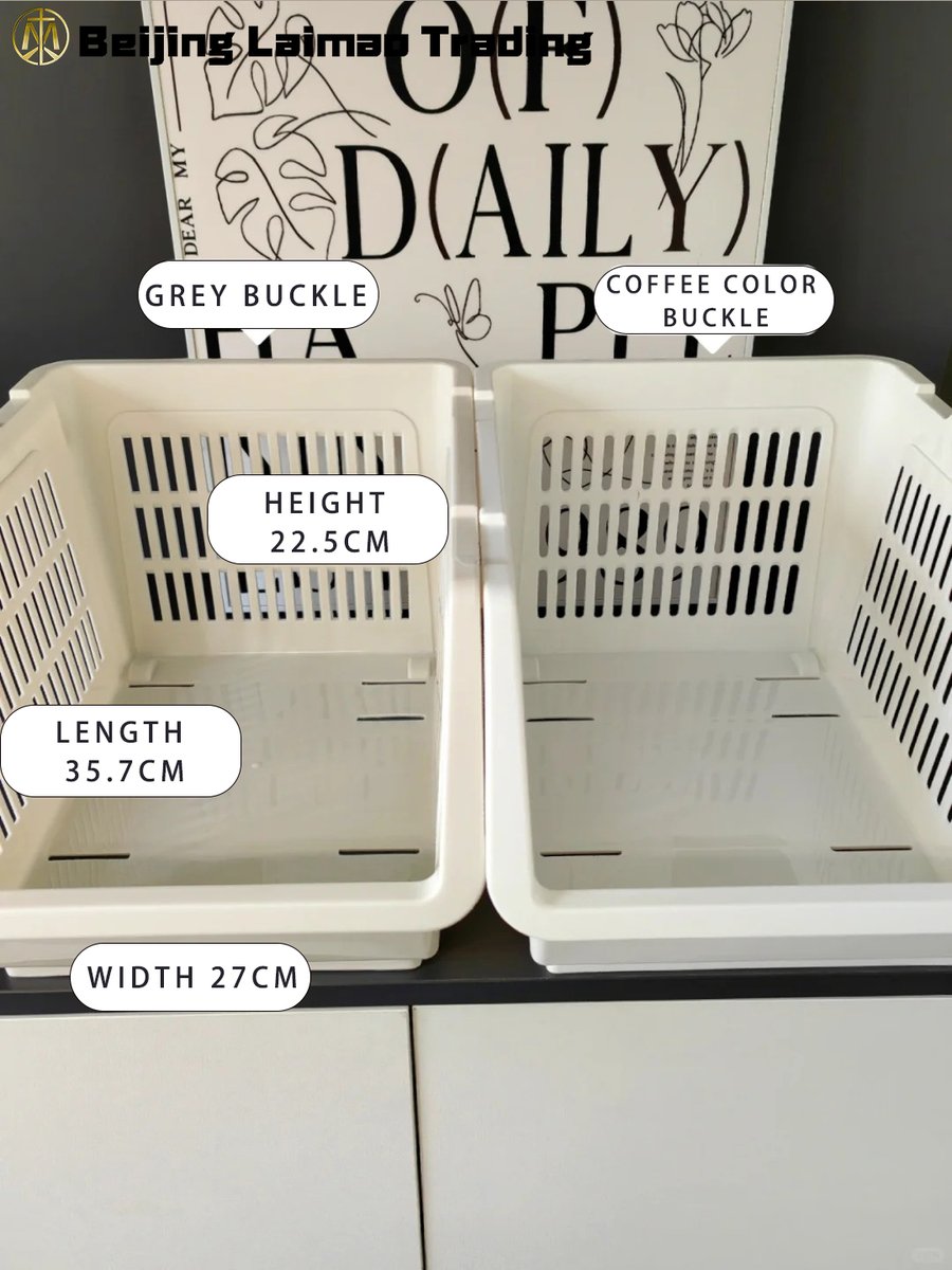 beijinglaimao's tweet image. Stackable baskets maximize space, with wide openings and rolling design for easy access. Perfect for preventing fruits and veggies from spoiling. Transform your home! #StorageOrganization #KitchenStorage