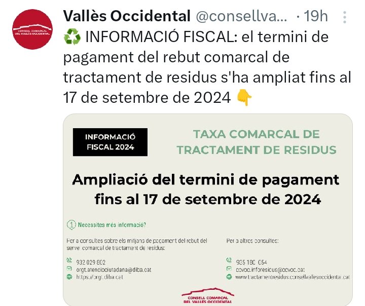 Se ampliado el término de pago de la taxa de residuos