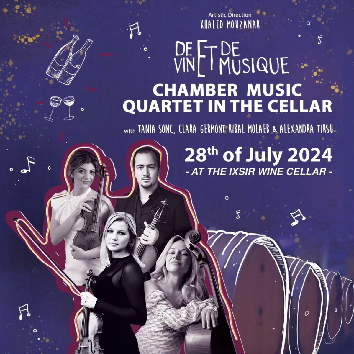 “De vin et de musique” continue le 28 juillet au domaine d’Ixsir!

🗓️ Au programme, des pièces de compositeurs baroques, romantiques et modernes par Tania Sonc, Alexandra Tirsu, Ribal Molaeb, et Clara Germont.

🎟️ Billets en vente sur TICKETING BOXOFFICE Virgin Megastore.