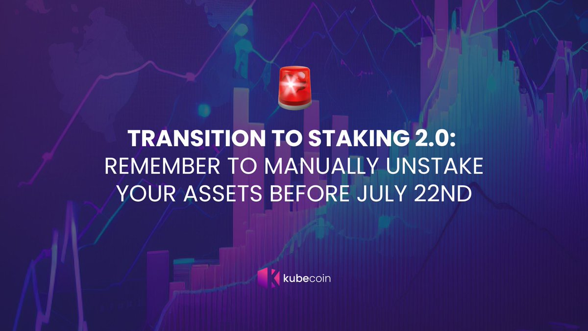 Kubecoin_'s tweet photo. 🚨 Attention, Kubers! 🚨 As we upgrade to Staking 2.0, remember to manually unstake your assets before July 22nd! We're deactivating Staking 1.0 in the KubePay app to bring you an even better experience.
⏳ Don't wait, act now to ensure a seamless transition! #KubeCoin https://t.co/VeTyyalTnT