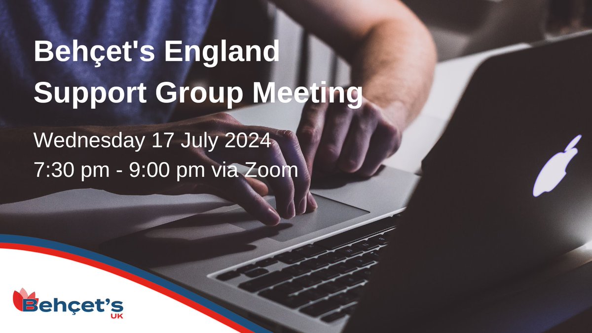 Behçet's UK (@behcetsuk) on Twitter photo 📢 SUPPORT GROUP MEETING THIS EVENING 📢
Don't forget, volunteer Clare Gibson is hosting an online support group on Zoom this evening, Wednesday 17 July from 7.30pm-9pm for any #Behcets patients (diagnosed or awaiting diagnosis) in England.
To join, email info@behcetsuk.org 📢 SUPPORT GROUP MEETING THIS EVENING 📢
Don't forget, volunteer Clare Gibson is hosting an online support group on Zoom this evening, Wednesday 17 July from 7.30pm-9pm for any #Behcets patients (diagnosed or awaiting diagnosis) in England.
To join, email info@behcetsuk.org