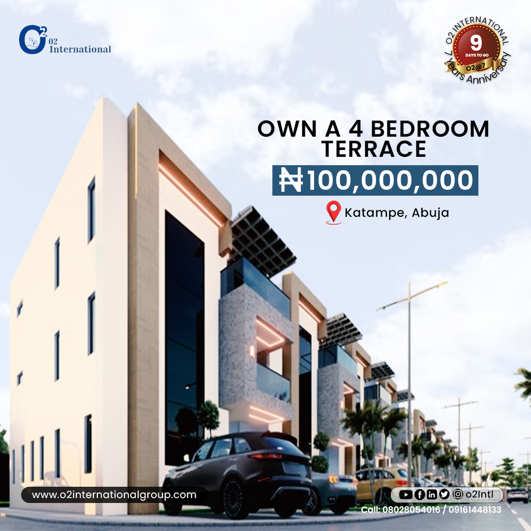 o2intl's tweet image. Own your dream home for as low as 100 Million Naira in the perfect location. There is also a flexible payment plan inclusive.

Plan to invest now!

For more enquires 
☎ 09161448133

#o2villa #katampe #residentialproperty #abuja  #abujahomes #O2@7 #7yearsanniversary