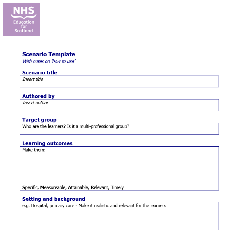 Did you know there is a nationally agreed template for developing scenarios? To view click this link. csmen.scot.nhs.uk/media/wi3bs5hj…