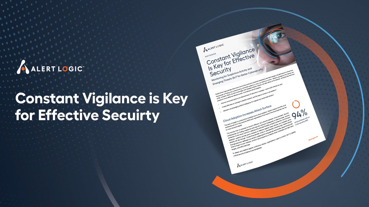 datapartnerinc's tweet photo. Think your networks don’t need 24/7 supervision? Think again. Read this resource to discover why our partner @alertlogic utilizes continuous monitoring as an essential component of effective #cybersecurity, and is also one of the only companies that does.  https://t.co/BTFn8UVsvD https://t.co/IpekaO7DyA