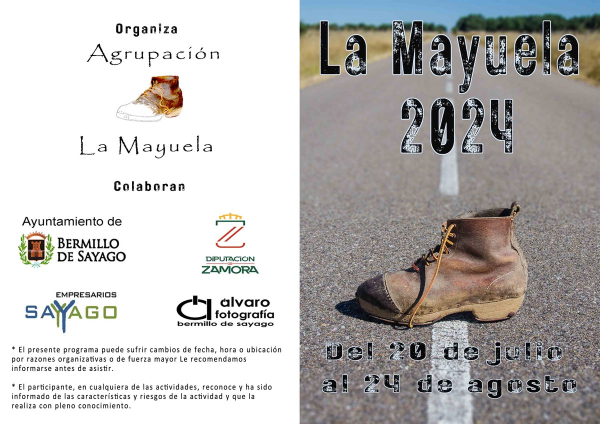 alvaro_sleon's tweet photo. Mayueleras y mayueleros. Me llena de orgullo y satisfacción mostrar  este programón. Ahí lo dejo, para que salga el mundo "alante". @LaMayuela,@dipuzamora,@opiniondezamora, @Zamora24horas, @hoyxhoyzamora,@La8Zamora,@lorenzoferrero,@news_zamora,@Zamora3punto0,@pueblosdesayago https://t.co/qhOpgfUroh