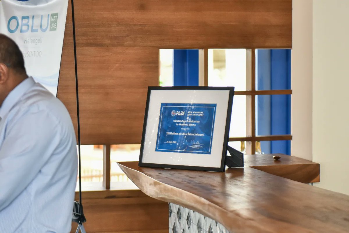 We're honored to celebrate OBLU NATURE Helengeli &amp; TGI Maldives for receiving the World's first PADI "Outstanding Contribution to Female Diving" Award. Their dedication to empowering women divers sets a new standard, inviting more female divers to the Maldives.