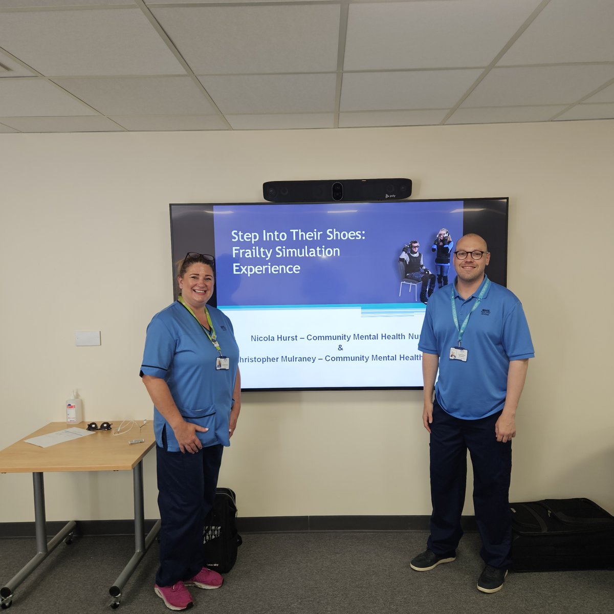 GERT suit training with <a href="/NicolaH90576050/">Nicola Hurst</a>. This suit simulates frailty. Always an impactful session