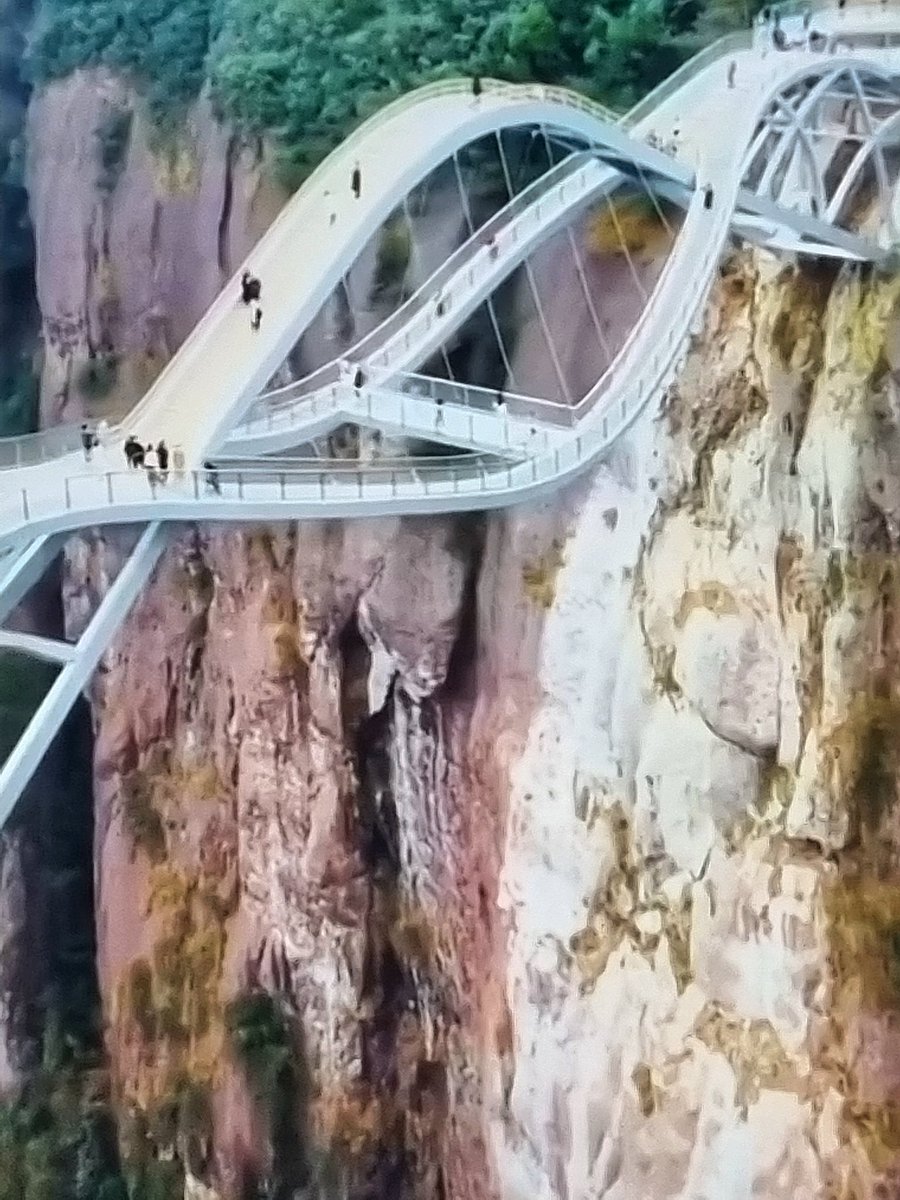 ConrothN's tweet photo. #RuyiBridge is a footbridge in #Taizhou, #Zhejiang, #China🇨🇳, made up of three bridges. It is a pedestrian bridge which was built to cross the #ShenxianjuValley and it features a glass-bottomed walkway. The unusual curved walkways are designed to look like a Chinese #ruyi. https://t.co/87i523V12R
