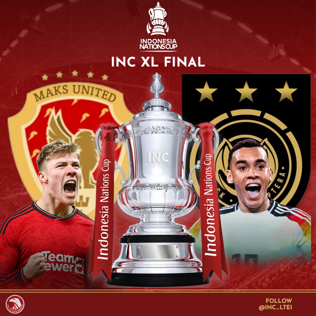 Indonesia Nations Cup #INCXLI (@inc_ltei) on Twitter photo <a href="/Azol1mg/">Alprazolam 1 mg</a> @TheLostPrabu <a href="/naga_hitam_fc/">NAGA HITAM</a> <a href="/RB_Belitang/">RB Belitang</a> <a href="/octarey19/">octa_reyzaldy</a> <a href="/MaksUtdFC/">Maks United</a> <a href="/ExavUnited/">EXAV UNITED OFFICIAL</a> <a href="/PutraBastariFC/">Putra Bastari FC 🇮🇩</a> <a href="/CianjurIsBlue/">CianjurIsBlue🇲🇨</a> <a href="/Jogja1Cyber/">Angkringan FC a.k.a Benang</a> <a href="/juhanda_fpl/">Juan E-sport - Arip Rahman</a> <a href="/Jaeger_SV/">Jaeger SV</a> <a href="/PParpunguan/">jontor fc (jfc)</a> <a href="/ViventoFC/">Vivento_FC</a> <a href="/scberegunited/">SOCCER CLUB BEREG UNITED</a> <a href="/BlackChiroptera/">BlackChiroptera</a> <a href="/Cilalawak_Utd/">Cilalawak United</a> <a href="/LigaTopEleven/">Liga Top Eleven Indonesia 🇮🇩</a> INCXL
Grand Finale
Edisi Spesial ke 40 mempertemukan tim dari Bireun <a href="/MaksUtdFC/">Maks United</a> 🦁 menghadapi tim dari Purwokerto <a href="/BlackChiroptera/">BlackChiroptera</a>
Akankah Maks United meraih gelar perdana INC ataukah Black Chiroptera menambah titel juara INCnya🤔
#INCXL <a href="/Azol1mg/">Alprazolam 1 mg</a> @TheLostPrabu <a href="/naga_hitam_fc/">NAGA HITAM</a> <a href="/RB_Belitang/">RB Belitang</a> <a href="/octarey19/">octa_reyzaldy</a> <a href="/MaksUtdFC/">Maks United</a> <a href="/ExavUnited/">EXAV UNITED OFFICIAL</a> <a href="/PutraBastariFC/">Putra Bastari FC 🇮🇩</a> <a href="/CianjurIsBlue/">CianjurIsBlue🇲🇨</a> <a href="/Jogja1Cyber/">Angkringan FC a.k.a Benang</a> <a href="/juhanda_fpl/">Juan E-sport - Arip Rahman</a> <a href="/Jaeger_SV/">Jaeger SV</a> <a href="/PParpunguan/">jontor fc (jfc)</a> <a href="/ViventoFC/">Vivento_FC</a> <a href="/scberegunited/">SOCCER CLUB BEREG UNITED</a> <a href="/BlackChiroptera/">BlackChiroptera</a> <a href="/Cilalawak_Utd/">Cilalawak United</a> <a href="/LigaTopEleven/">Liga Top Eleven Indonesia 🇮🇩</a> INCXL
Grand Finale
Edisi Spesial ke 40 mempertemukan tim dari Bireun <a href="/MaksUtdFC/">Maks United</a> 🦁 menghadapi tim dari Purwokerto <a href="/BlackChiroptera/">BlackChiroptera</a>
Akankah Maks United meraih gelar perdana INC ataukah Black Chiroptera menambah titel juara INCnya🤔
#INCXL