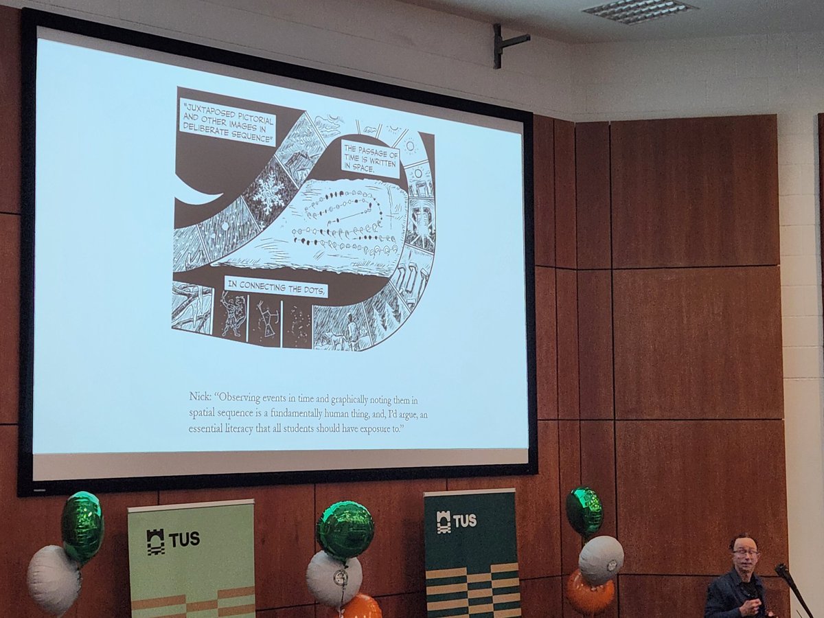 "The passage of time is written in space.... comics are weird about time..."

The ability to play with time like this, and in really wild ways, is one of the biggest affordances of comics. 

#GraphMed2024