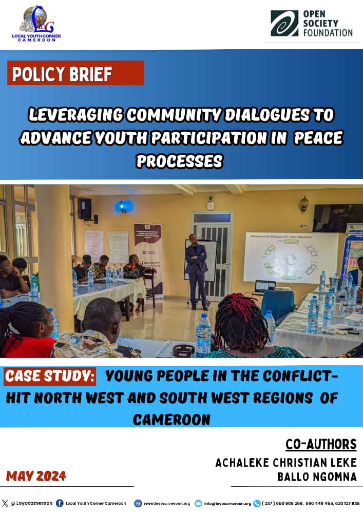 loyocameroon's tweet photo. Have you had time to read our new PolicyBrief co-authored by our ED @achaleke1 &amp; @BalloNgomna on Youth &amp; Community Dialogues? #KEYFinding:"Modern values have led young people to move away from traditional community dialogue processes". Read more https://t.co/0146f70cfm @hdcentre https://t.co/3E9EXQ4arj