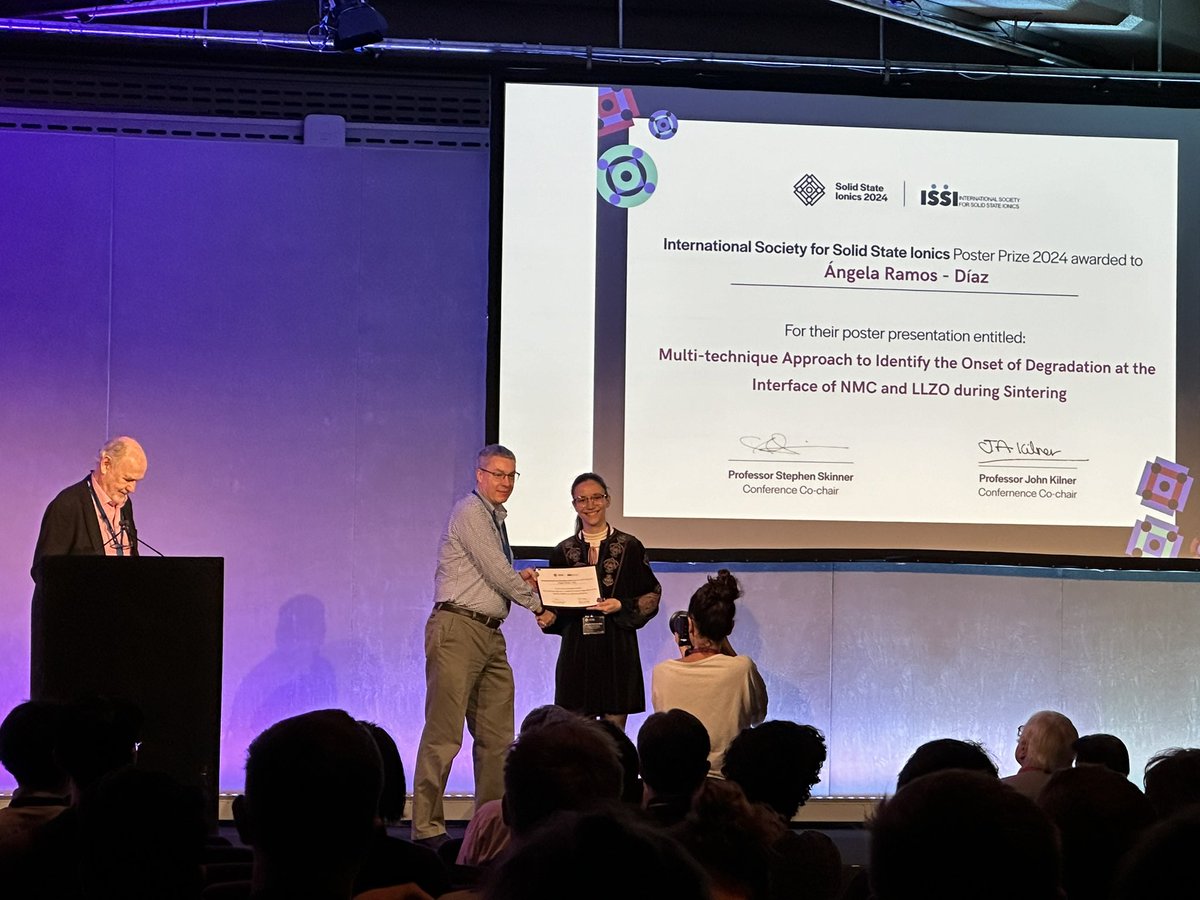 Grey Group (@greygroupcam) on Twitter photo Congratulations to our first year PhD student <a href="/AngelaRamosDiaz/">Ángela Ramos Díaz</a> for the poster prize at <a href="/SSIonics24/">Solid State Ionics</a> conference 🥳 Congratulations to our first year PhD student <a href="/AngelaRamosDiaz/">Ángela Ramos Díaz</a> for the poster prize at <a href="/SSIonics24/">Solid State Ionics</a> conference 🥳