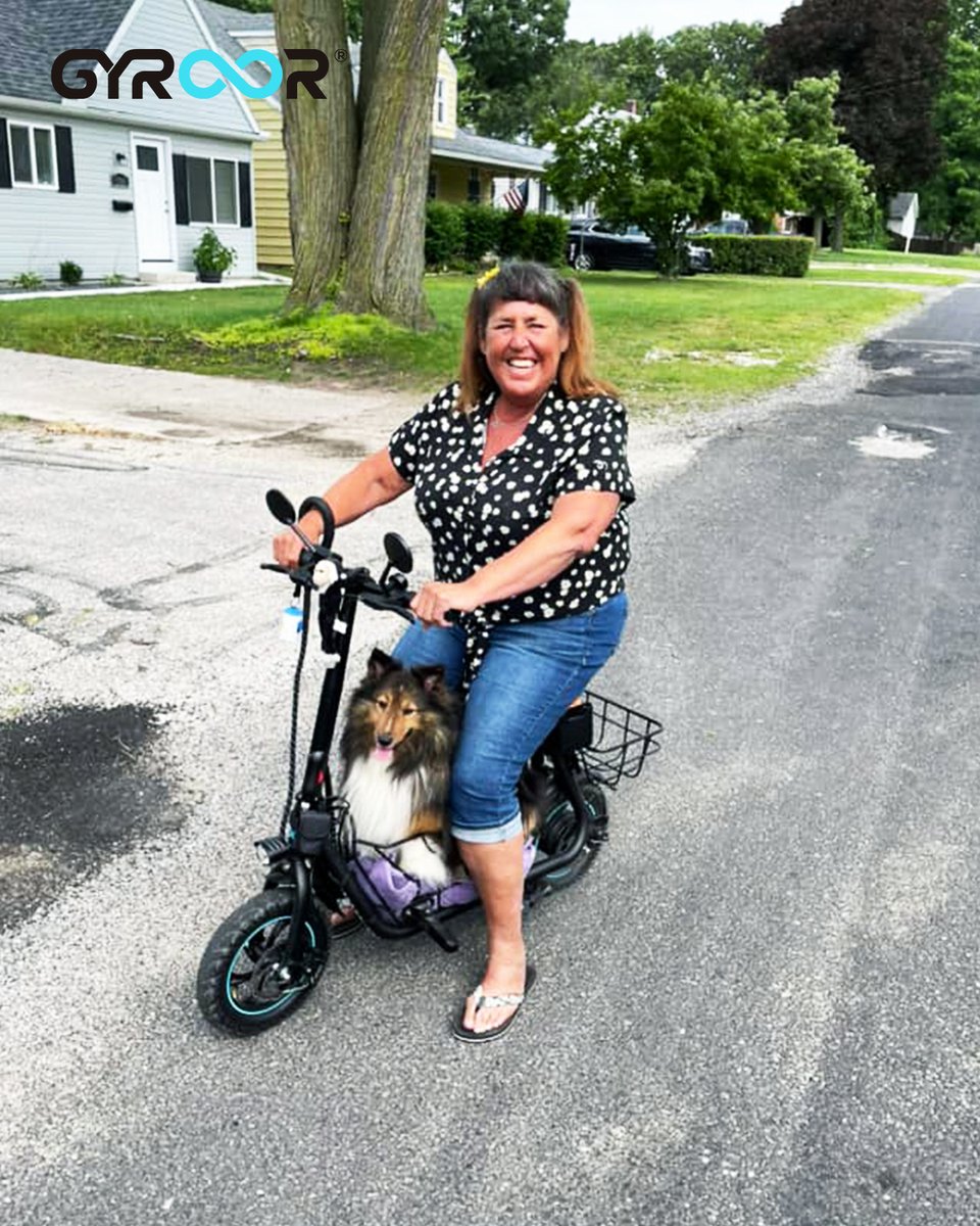 GyroorOfficial's tweet photo. 🚴‍♂️🌟Riding into happiness with my best friend by my side! 🛴🐾 There's nothing like a joy ride around the neighborhood with a fluffy companion. #ScooterLife #DogAdventures #HappyDays #Gyroor
.
.
.
#GyroorC1S #PetFriendlyScooter #DogLovers https://t.co/JtZAwJ7Gfu