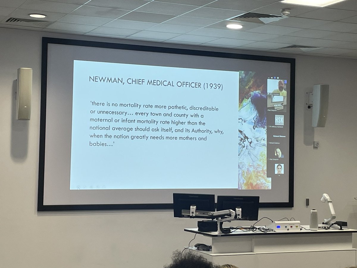 Fascinating presentation on the historical evolution of public health care and maternal and infant mortality from Steve Maddern
