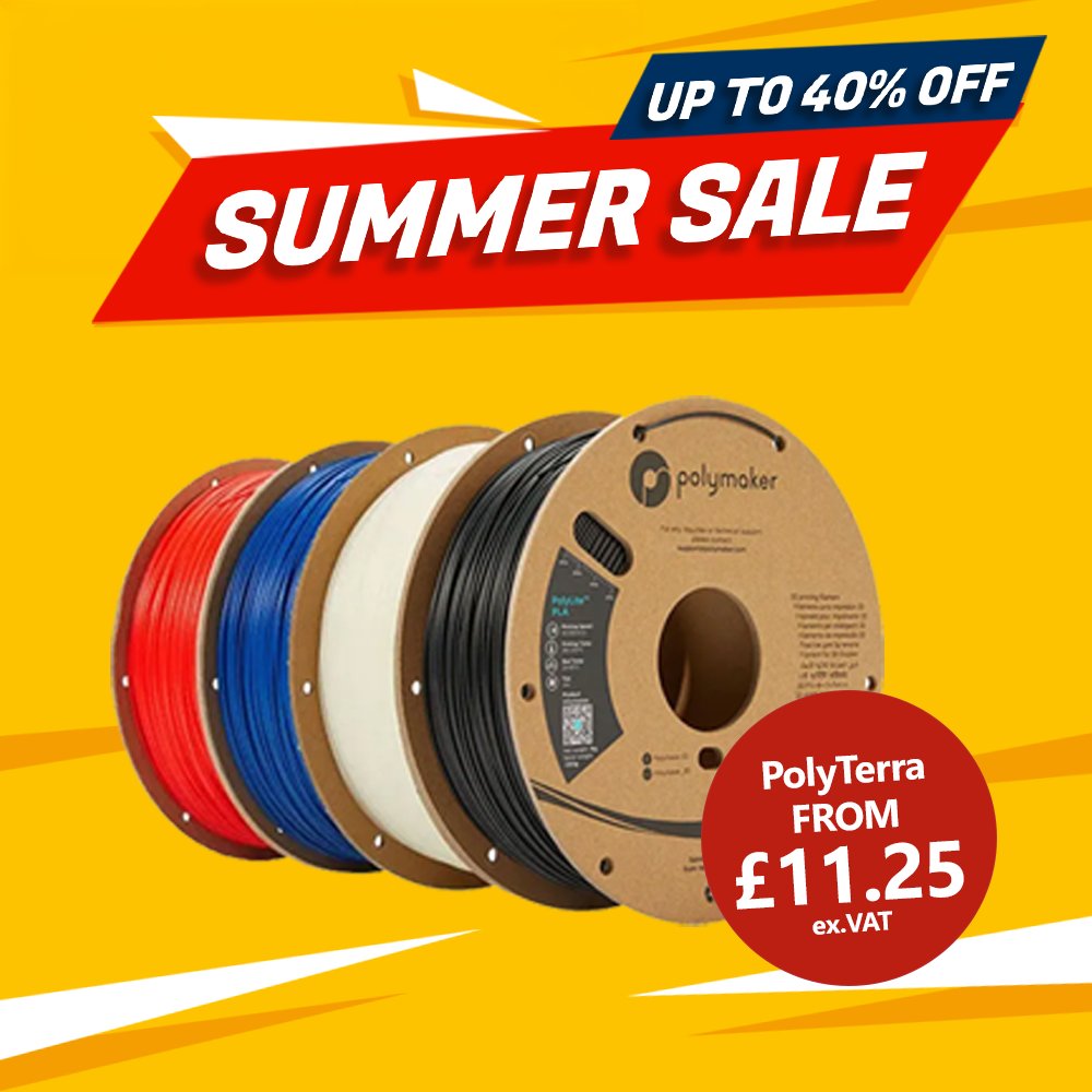 3DFilaPrint Ltd (@3dfilaprint) on Twitter photo eSUN PLA+ from £11.25 ex.VAT with our summer sale 😀 🌞
Save up to 40% off 100s of items across the store including PLA, PETG, ABS, Engineering grade materials and much more.
3dfilaprint.com/biggest-filame… eSUN PLA+ from £11.25 ex.VAT with our summer sale 😀 🌞
Save up to 40% off 100s of items across the store including PLA, PETG, ABS, Engineering grade materials and much more.
3dfilaprint.com/biggest-filame…