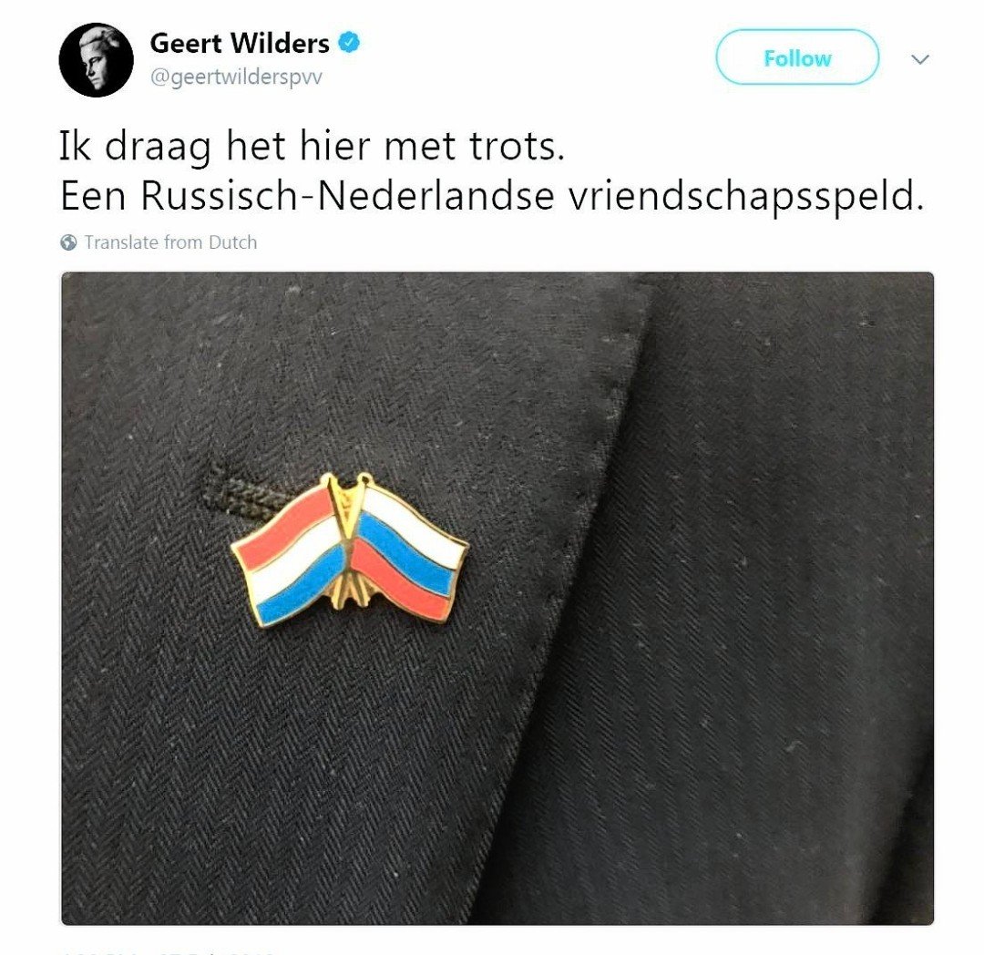 marcelbar8's tweet photo. Voor #Wilders was de aanslag op de #MH17 geen reden om zich van Rusland af te keren. Integendeel.

Zijn tweet👇is uit februari 2018. 
Bijna 4 jaar na de aanslag. Laten we dat ook nooit vergeten. Nooit! https://t.co/6mdfHxtNmD