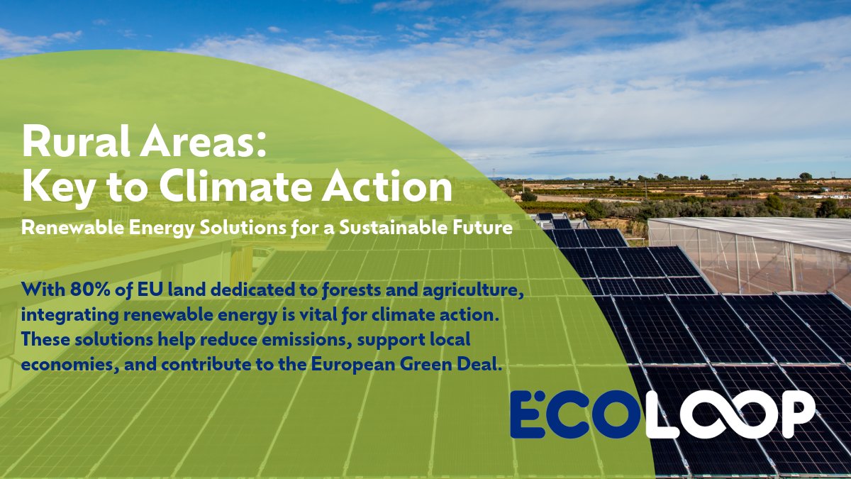 EcoloopEU's tweet photo. With 80% of the EU’s land in forests &amp; agriculture, rural regions are crucial for climate solutions🌍🌿
#ECOLOOP integrates renewable energy to:
🔹Provide #sustainableenergy
🔹Lower emissions
🔹Strengthen resilience
🔹Promote circular economy
👇 #HorizonEU
https://t.co/fEiwhTLP1G https://t.co/wbHCvMEGHS