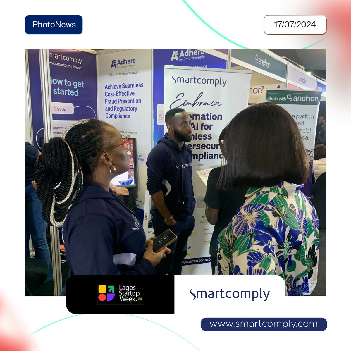 smartcomplyapp's tweet photo. We're thrilled to share highlights from the final day of #LagosStartupWeek! @StartupLagos @PrimeStartupshq 

It’s been an incredible journey filled with #innovation, #networking, and #growth. 

A big thank you to everyone who participated and visited our booth.

#Smartcomply https://t.co/ji7ihg9uUb