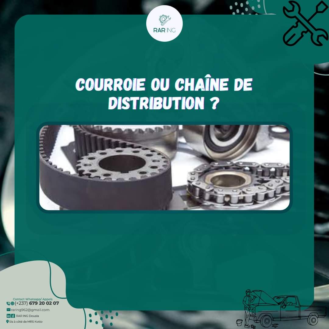 RAR_INGDouala's tweet photo. How do you choose?

Buying a vehicle requires choosing between a timing chain or a belt, impacting your car's performance and maintenance cost.
The first promotes reduced fuel consumption while the other offers superior power and longevity but increases fuel consumption. https://t.co/GGcC8fM8dz