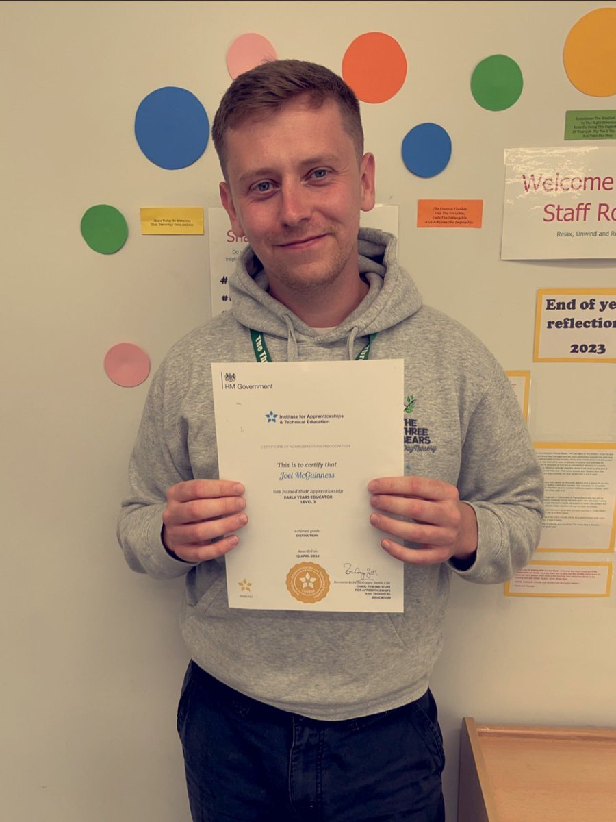 NWCSTraining's tweet image. Huge congratulations Joel on achieving a distinction in your Level 3 Early Years Educator Apprenticeship! Your hard work, dedication, and passion have paid off and we loved supporting you during your programme 👏 Well done Joel! 

#Apprenticeship #EarlyYears #Celebration